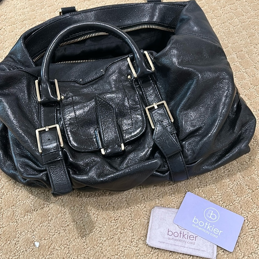 Authentic Botiker black leather hobo bag